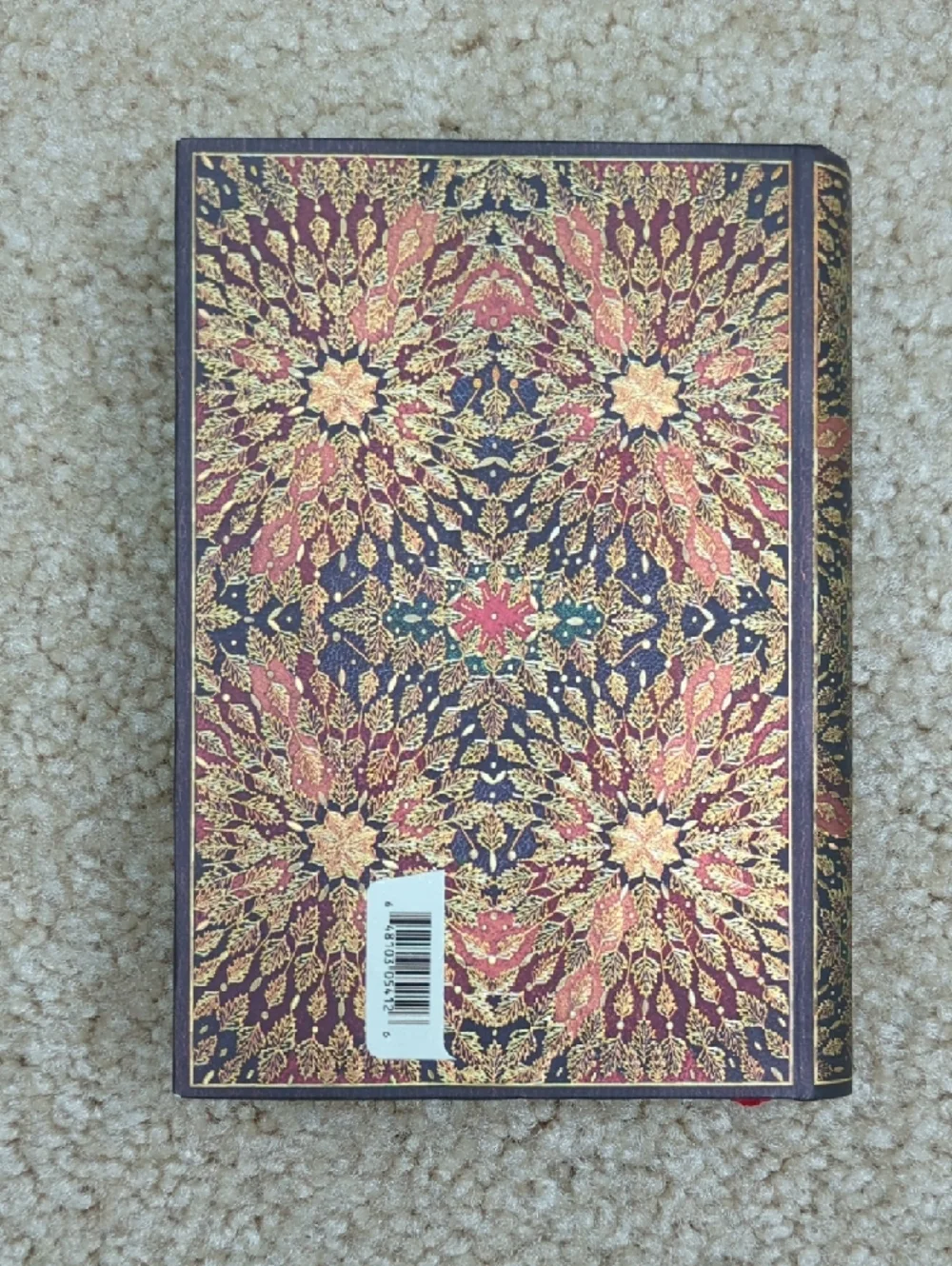 Decorative Floral Pattern Hardcover Journal - Red & Gold
